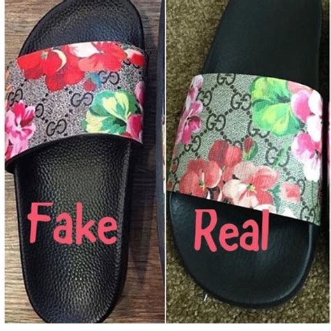 gucci slides real vs fake|gucci knockoff slides.